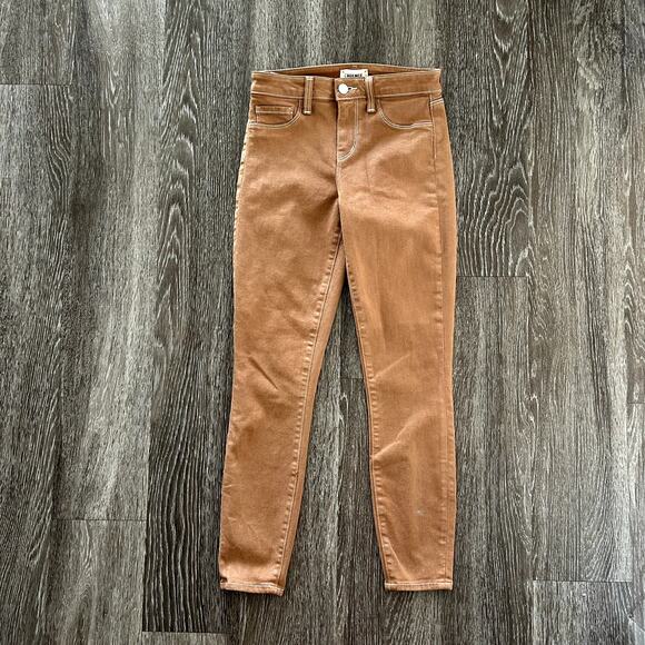 L'AGENCE Margot High Rise Skinny Jeans Java Coated Sz 24 Brown Slim Fit PantsEUC - Picture 13 of 16